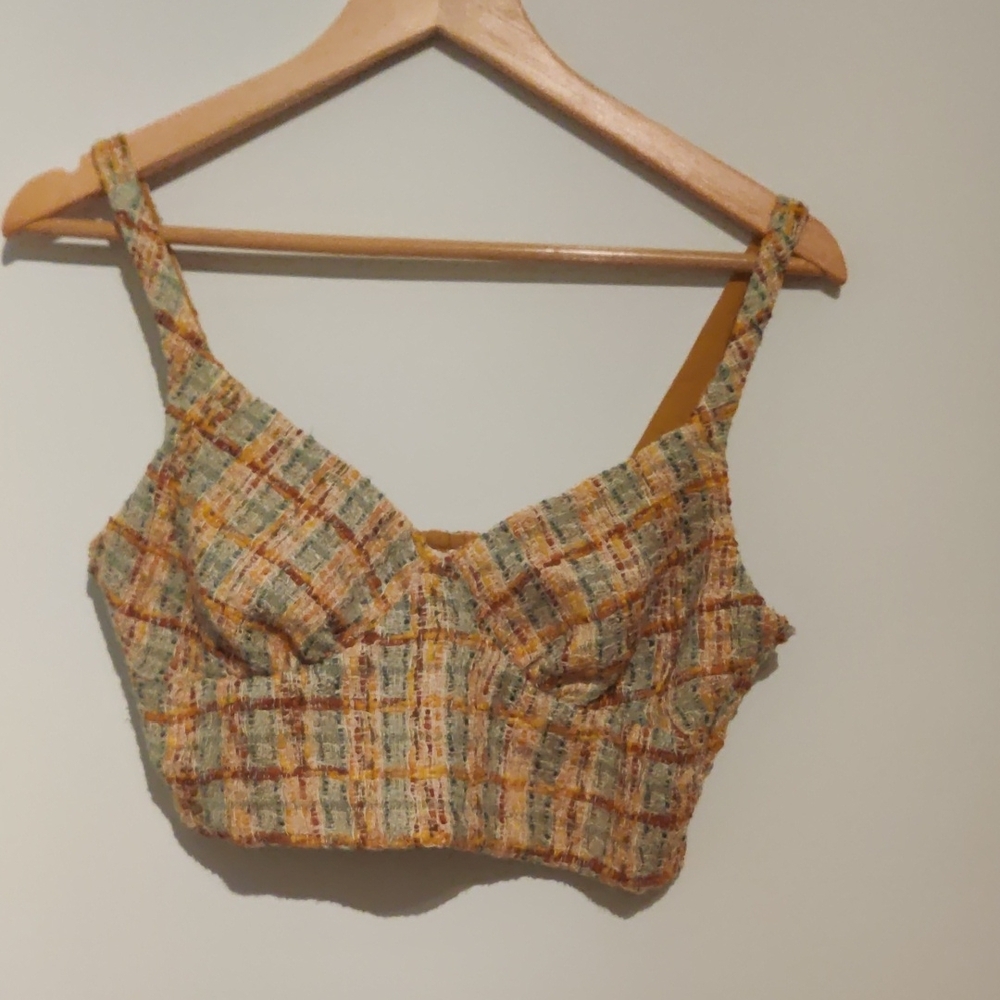 Plaid Bralette Crop Top